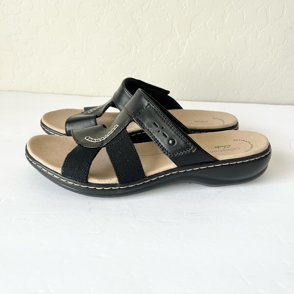 NEW Clarks Leisa Emily leather slip on sandals black 9 - Picture 5 of 12